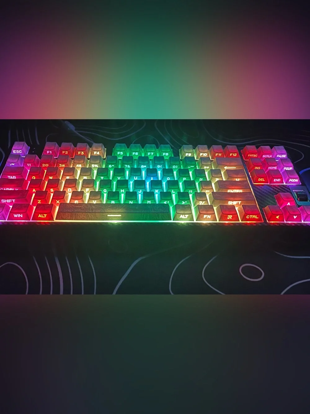 Winter Frozen Custom Mechanical Keyboard Blue/White w/ Clicky Keys